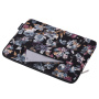 Geantă cu model cu flori albastre pentru iPad de până la 11" / MacBook de până la 12" - neagră