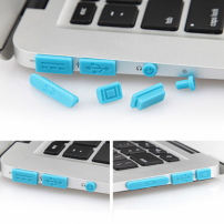 Capace din silicon 12 în 1, pentru porturi împotriva prafului, pentru MacBook Pro Retina 13" / 15" şi Air 11" / 13" - albastre