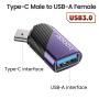 Toocki TQ-OTG06 adaptor de încărcare și date - USB-A la USB-C - mov