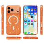 Husă transparentă cu sclipici și MagSafe pentru iPhone 17 Pro Max - portocaliu