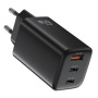 USAMS CC265 GaN adaptor de încărcare rapidă cu porturi 2x USB-C / USB-A - 67W - negru