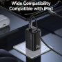 USAMS CC265 GaN adaptor de încărcare rapidă cu porturi 2x USB-C / USB-A - 67W - negru