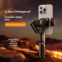 CYKE Q18 Bluetooth selfie stick cu tripod, stabilizator Gimbal și lumină pentru iPhone - negru