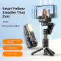 CYKE Q18 Bluetooth selfie stick cu tripod, stabilizator Gimbal și lumină pentru iPhone - negru