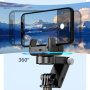 CYKE Q18 Bluetooth selfie stick cu tripod, stabilizator Gimbal și lumină pentru iPhone - negru