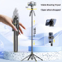 CYKE TT18 selfie stick Bluetooth panoramic cu tripod pentru iPhone - negru