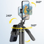 CYKE TT18 selfie stick Bluetooth panoramic cu tripod pentru iPhone - negru
