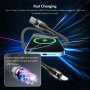 ENKAY cablu magnetic împletit de date și încărcare - USB-C la USB-C - 2 m - negru