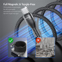 ENKAY cablu magnetic împletit de încărcare și date - USB-C la USB-C - 2 m - mov