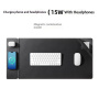 S1300 pad de birou cu două fețe pentru tastatură și mouse cu încărcare wireless pentru iPhone / AirPods - negru