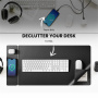 S1300 pad de birou cu două fețe pentru tastatură și mouse cu încărcare wireless pentru iPhone / AirPods - negru