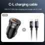 Yesido Y73 set încărcător auto cu porturi USB-C / USB-A și cablu USB-C la Lightning - 30W - 1 m - negru