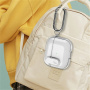 Husă transparentă cu închidere și carabină pentru AirPods Pro 2 - roz