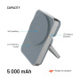 FIXED MagZen 5 Wireless MagSafe baterie externă cu încărcare pentru Apple Watch, Suport și port USB-C - 5 000 mAh - gri