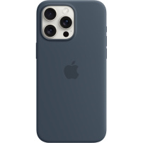 Carcasă originală Apple din silicon cu MagSafe pentru iPhone 15 Pro Max - albastru de furtună