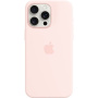 Carcasă originală Apple din silicon cu MagSafe pentru iPhone 15 Pro Max - roz deschis