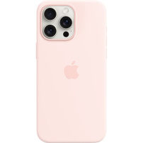 Carcasă originală Apple din silicon cu MagSafe pentru iPhone 15 Pro Max - roz deschis