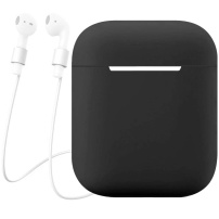 LANKILIN husa din silicon cu suport pentru pierderea castilor, pentru AirPods 1 / 2 - negru