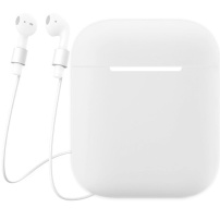 LANKILIN husa din silicon cu suport pentru pierderea castilor, pentru AirPods 1 / 2 - alb