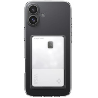 Spigen Husă transparentă Crystal Slot cu buzunar pentru card pentru iPhone 16 - transparentă