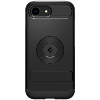 Spigen Slim Armor husă rezistentă cu suport și MagSafe pentru iPhone 16e / 17e - negru