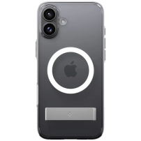Spigen Husă transparentă Ultra Hybrid S cu suport și MagSafe pentru iPhone 16 Plus - Transparent