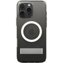 Spigen Husă transparentă Ultra Hybrid S cu suport și MagSafe pentru iPhone 16 Pro - Transparent