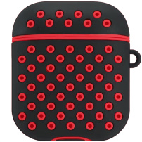 Husă de protecție din silicon pentru AirPods 1 / 2 - negru-roșu