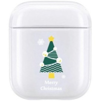 Husă tare și transparentă pentru AirPods 1 / 2 - brad de Crăciun