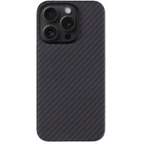 Husă cu model din fibră de carbon și MagSafe Tactical Aramid pentru iPhone 15 Pro - gri închis