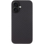 Husă Tactical Aramid cu model din fibră de carbon și MagSafe pentru iPhone 16 - gri închis