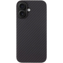 Husă Tactical Aramid cu model din fibră de carbon și MagSafe pentru iPhone 16 - gri închis