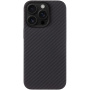 Husă Tactical Aramid cu model din fibră de carbon și MagSafe pentru iPhone 16 Pro Max - gri închis