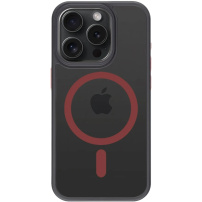 Tactical Husă transparentă Hyperstealth 2.0 cu MagSafe pentru iPhone 15 Pro - Negru Roșu