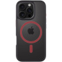 Tactical Hyperstealth 2.0 husă transparentă cu MagSafe roșu pentru iPhone 16 Pro - negru