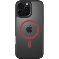 Tactical Hyperstealth 2.0 husă transparentă cu MagSafe roșu pentru iPhone 16 Pro Max - negru