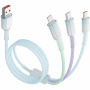ENKAY cablu de încărcare împletit - USB-A la 2x USB-C / Lightning - 1,2 m - colorat
