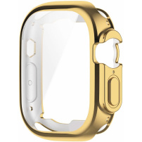 ENKAY carcasa din plastic moale cu protectie de ecran pentru Apple ceas Ultra 49mm - auriu