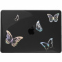 Husă transparentă lucioasă cu fluturi pentru MacBook Air 13" (A2681 / A3113 / A3240 / A3449) - negru