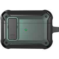 Husă super rezistentă cu carabină pentru AirPods Pro - negru-verde