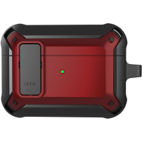 Husă super rezistentă cu carabină pentru AirPods Pro - negru-roșu
