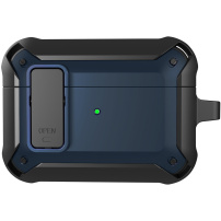 Husă super rezistentă cu carabină pentru AirPods Pro - negru-albastru