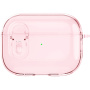 Husă transparentă cu închidere și carabină pentru AirPods Pro 2 - roz