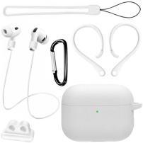 Set practic 6 în 1 pentru AirPods Pro 3 - alb