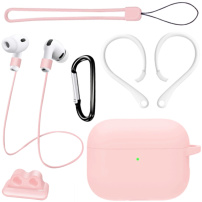 Set practic 6 în 1 pentru AirPods Pro 3 - roz deschis