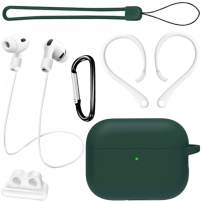 Set practic 6în1 pentru AirPods Pro 3 - verde închis