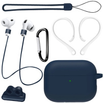 Set practic 6în1 pentru AirPods Pro 3 - albastru închis