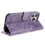 Husă tip carte cu model de dantelă pentru iPhone 13 Pro - violet