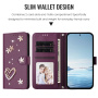 Husă tip carte cu perle și pietre pentru iPhone 16 Pro Max - violet