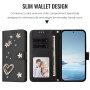 Husă tip carte cu perle și pietricele pentru iPhone 17 Pro Max - negru